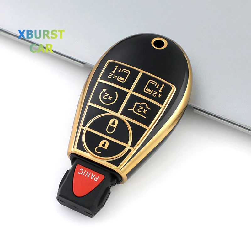 Shell fob titular para jeep grand cherokee para dodge caravana para chrysler grand voyager 300 c tpu suporte chave do carro capa protetor