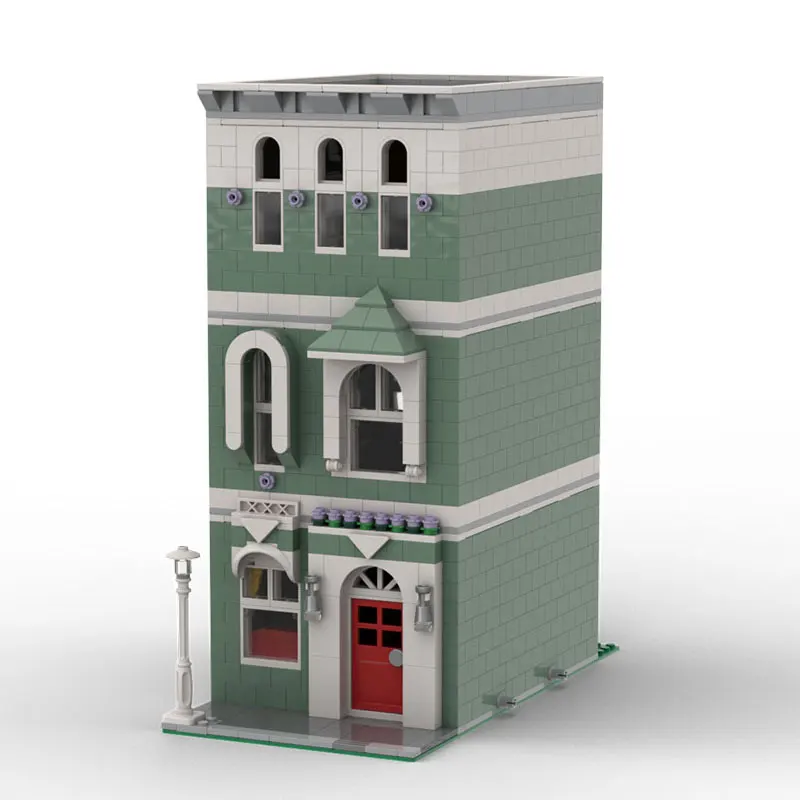 

Urban Modern Streetscape Expansion Three-Story House Small Particle Building Block 3D Model Toy Gift Ornament 1815pcs