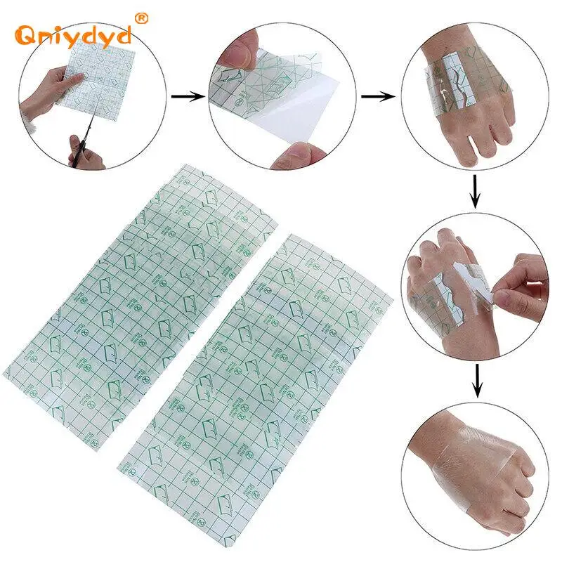 50pcs Waterproof Transparent Adhesive Wound Dressing Fixer Plaster Stretch Fixation Tape