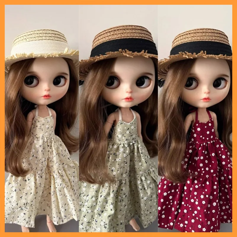 

In Stock 1/6 Scale Bohemian Style Sweet Elegant Floral Long Dress Fit bythe ob24 azone19 Action Figure Dolls