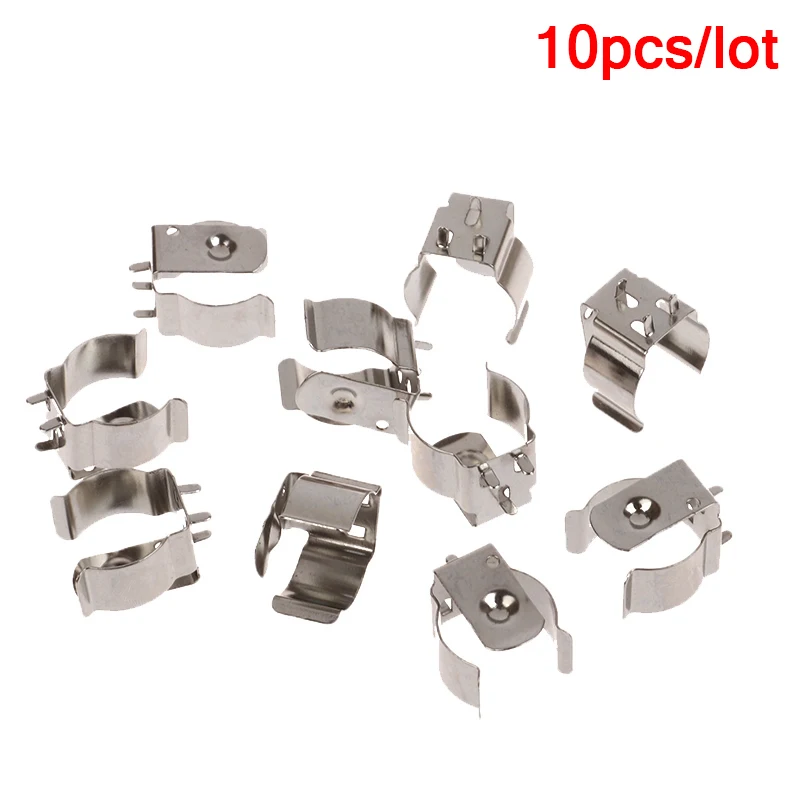 CCA4-10Pcs Nickel Plated Spring Steel Metal Stamping 18650 BC-1719 Battery Contact Clip 18650 Battery Holder Accessories