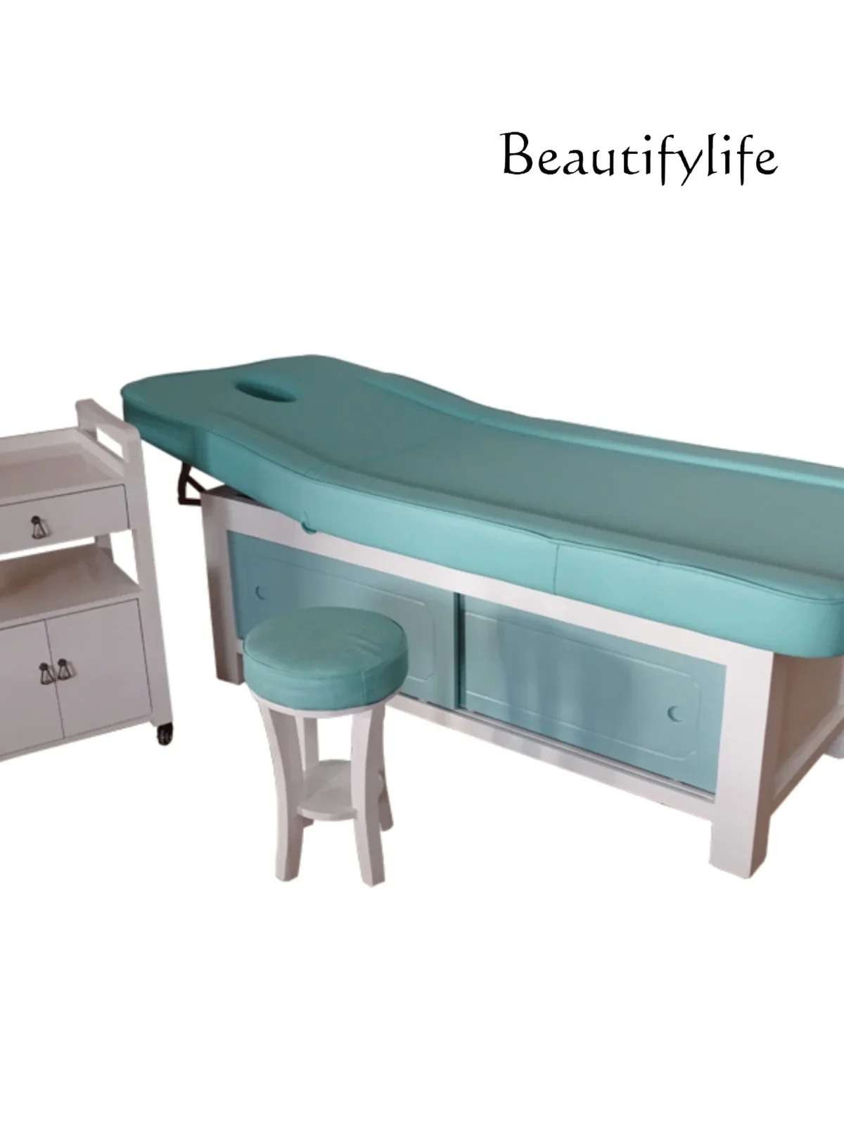 Solid Wood Medical Massage Physiotherapy Facial Bed Beauty Salon Special Massage Bed Four-Piece Set