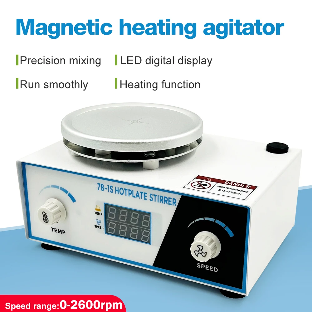 2L Heating Magnetic Stirrer EU Plug 0-2600RPM Magnetic Heating Mixer Temperature  Speed Control Hot Plate Lab Equipment