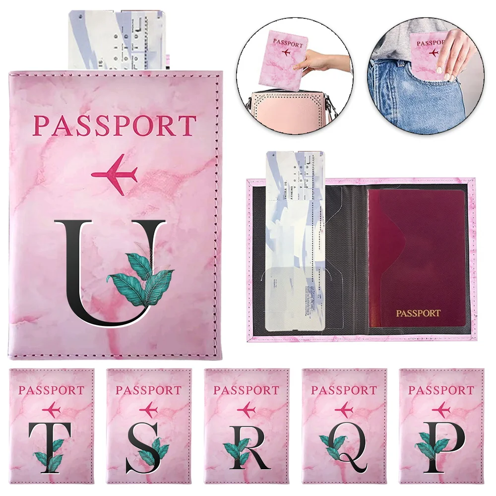 Passport Cover Leather Passport Holder Travel Document Bag Printing Leaf  Series Passport Bag Travel ID Credit Card Bags