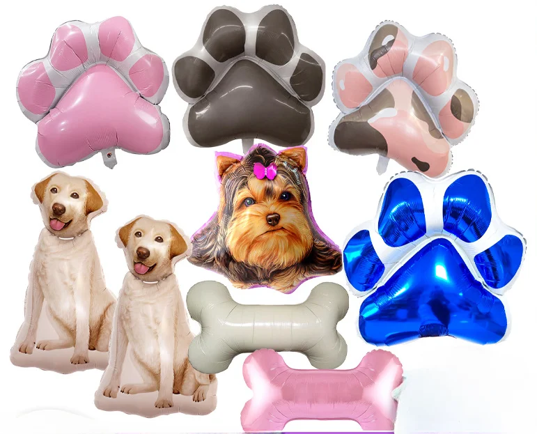 Big Dog Paw การ์ตูนบอลลูนฟิล์มอลูมิเนียม, กระดูกสุนัข, ของเล่นเด็ก, อุปกรณ์งานเลี้ยงวันเกิด, ขายส่ง, ใหม่