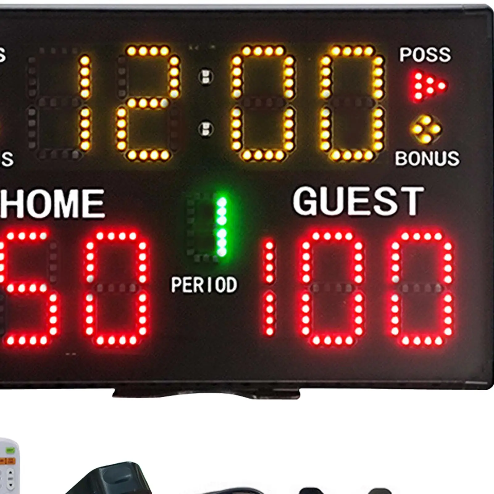 ABS Plastic Electronic Scoreboard Portable Tabletop Timer with LED Display and Remote for Sports Game Indoor Score Keeping