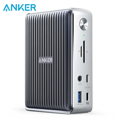 Anker 577 도킹 스테이션, 노트북용 충전, 선더볼트 3, 13 인 1, 85W, 휴대폰용 18W, 4K 듀얼 디스플레이, 10 Gbps USB-C 데이터