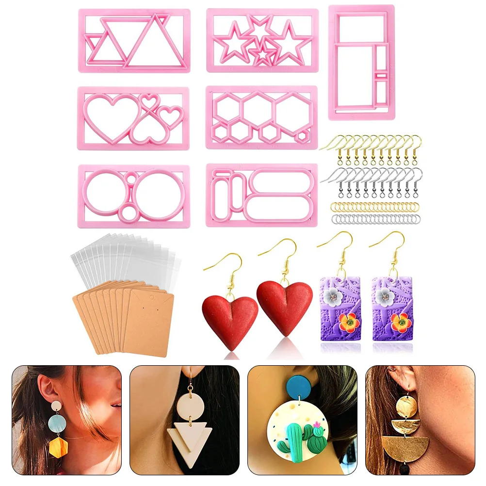 

Earring Cutter Clay Molds Polymer Cutting Tool Making Kit Circle Jewelry Cutters Craft Set Accessories Mold Diy Gifts
