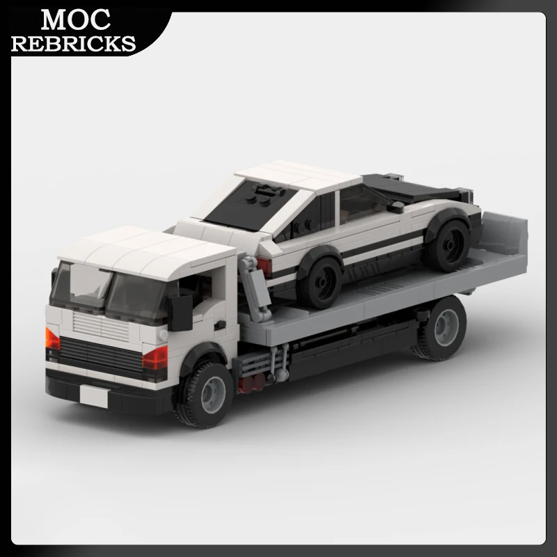 

City Vehicles Series Rescue Flatbed Trailer Personnel Carrier MOC Building Block Educational Model Brick Toys Children Gifts