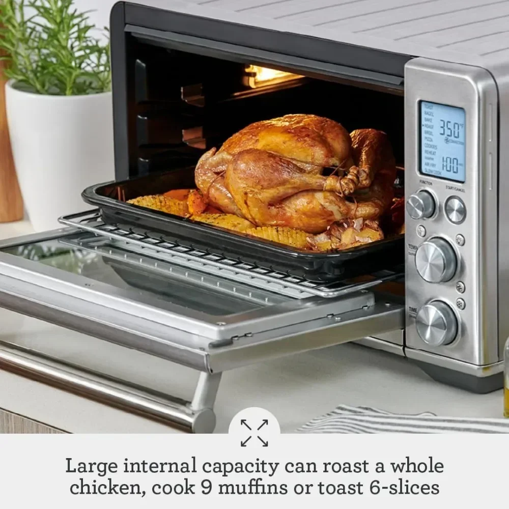 Air Fryers, Smart Oven, Brushed Stainless Steel, Super Convection Technology, 11 Cooking Functions, LCD Display, Deep Fryers