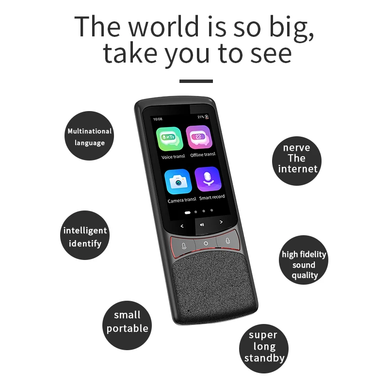 Offline voice translator intelligent portable 137language 4Gwifi real-time translator without internet translation headset stick