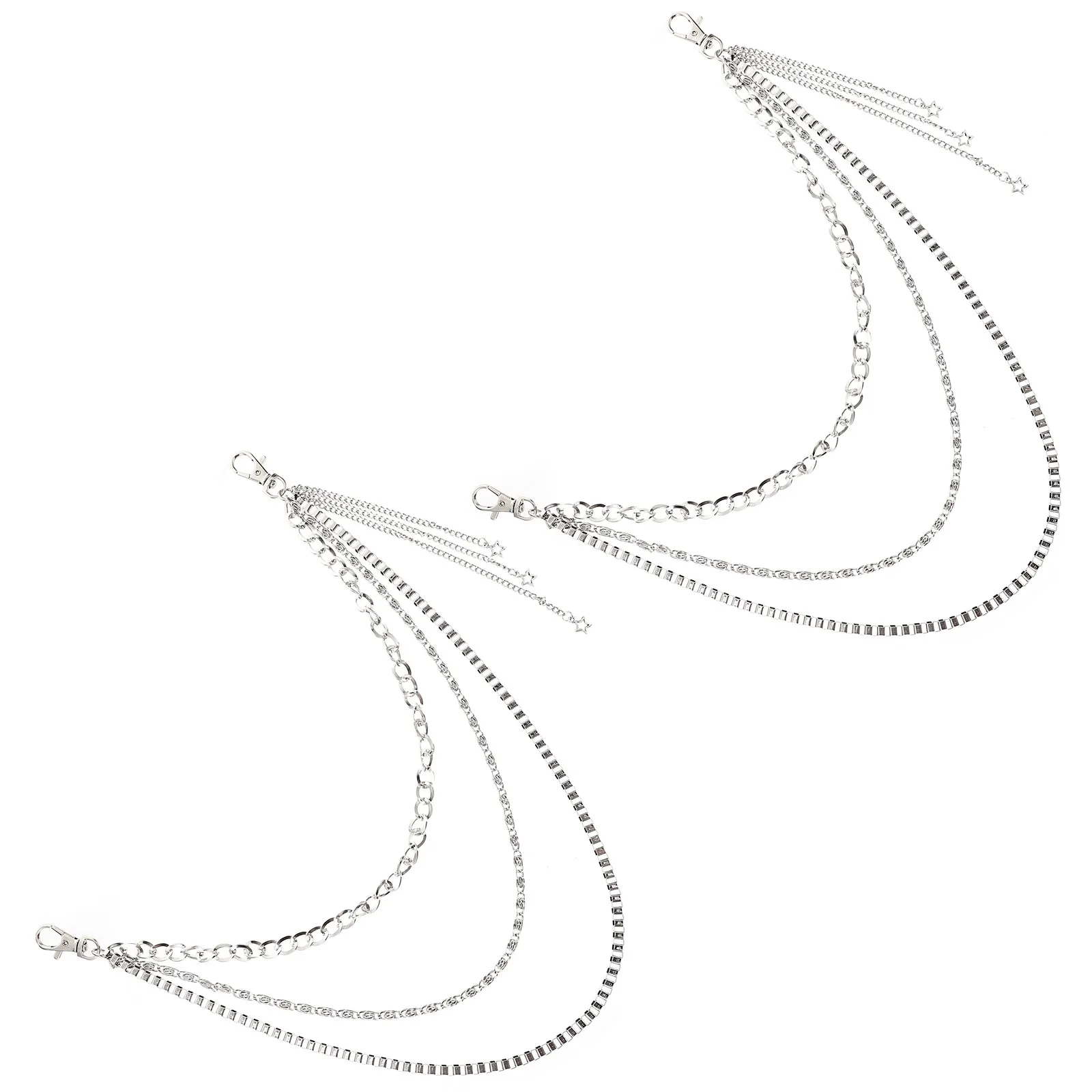 

2Pcs Men Waist Chain Multilayer Retro Hip Waist Chain for Jeans Pants Casual Party Wedding Fashion Accessories