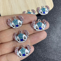 10Pcs Silver Plated Crystal Stitch Charm Pendants for DIY Jewelry Making Handmade Bracelet & Necklace Accessories