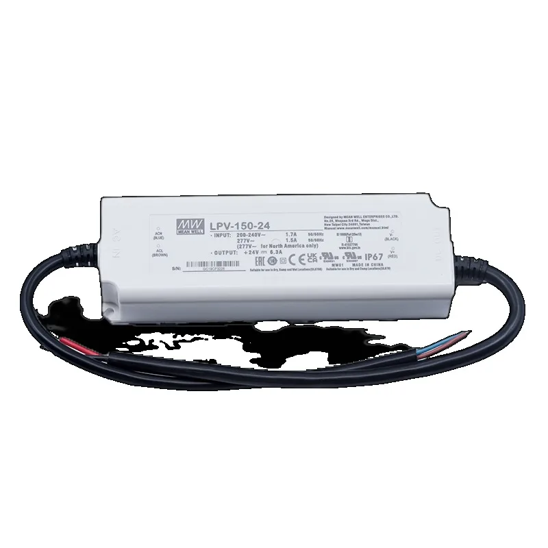 LPV20/35/60/100/150 220 to 24v12v waterproof LED power supply, light box advertising transformer