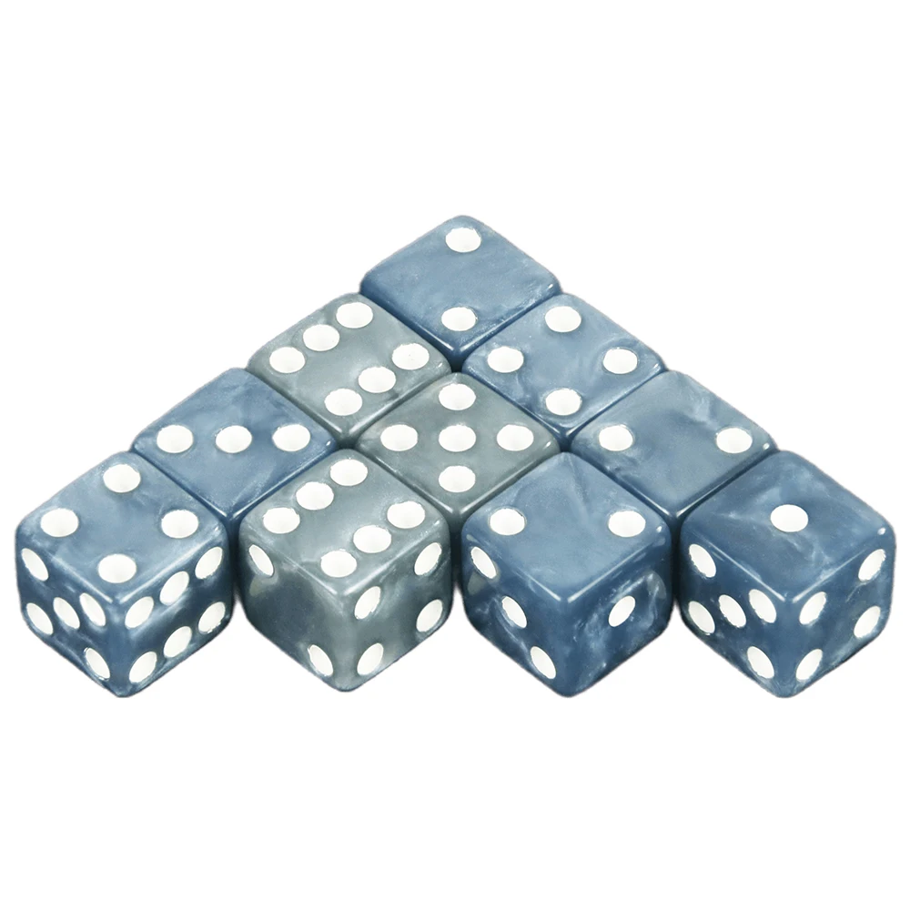 Dadi effetto marmo 10 pz/set 12MM D6 Cube Standard Dots gioco di dadi per Poker Mahjong Casino Bar Party Game bere dadi