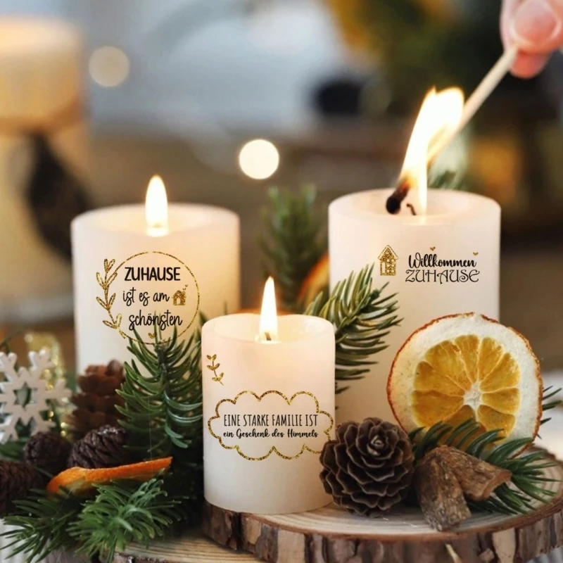 W89C Agua transferencia agua Pegatina velas para velas Copa cerámica Muebles madera cristalería