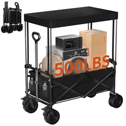 Outdoor Camping Cart Rotating Wheels Portable Table Board Miscellaneous Cart Grocery Beach Cart Double-Layer Fold Shopping Cart