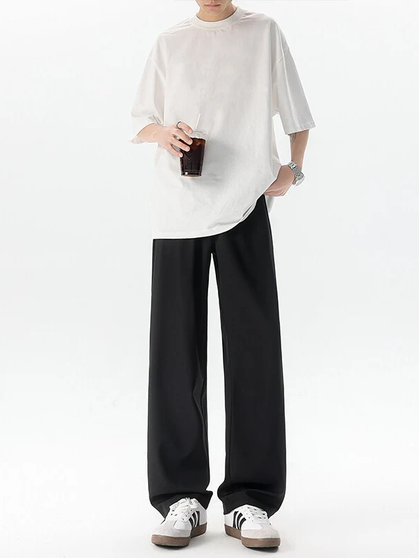 

Мужские спортивные брюки Qui Dry: свободные, драпирующиеся, с широкими штанинами, весна-осень, повседневные длинные брюки, летние модные прямые джинсы