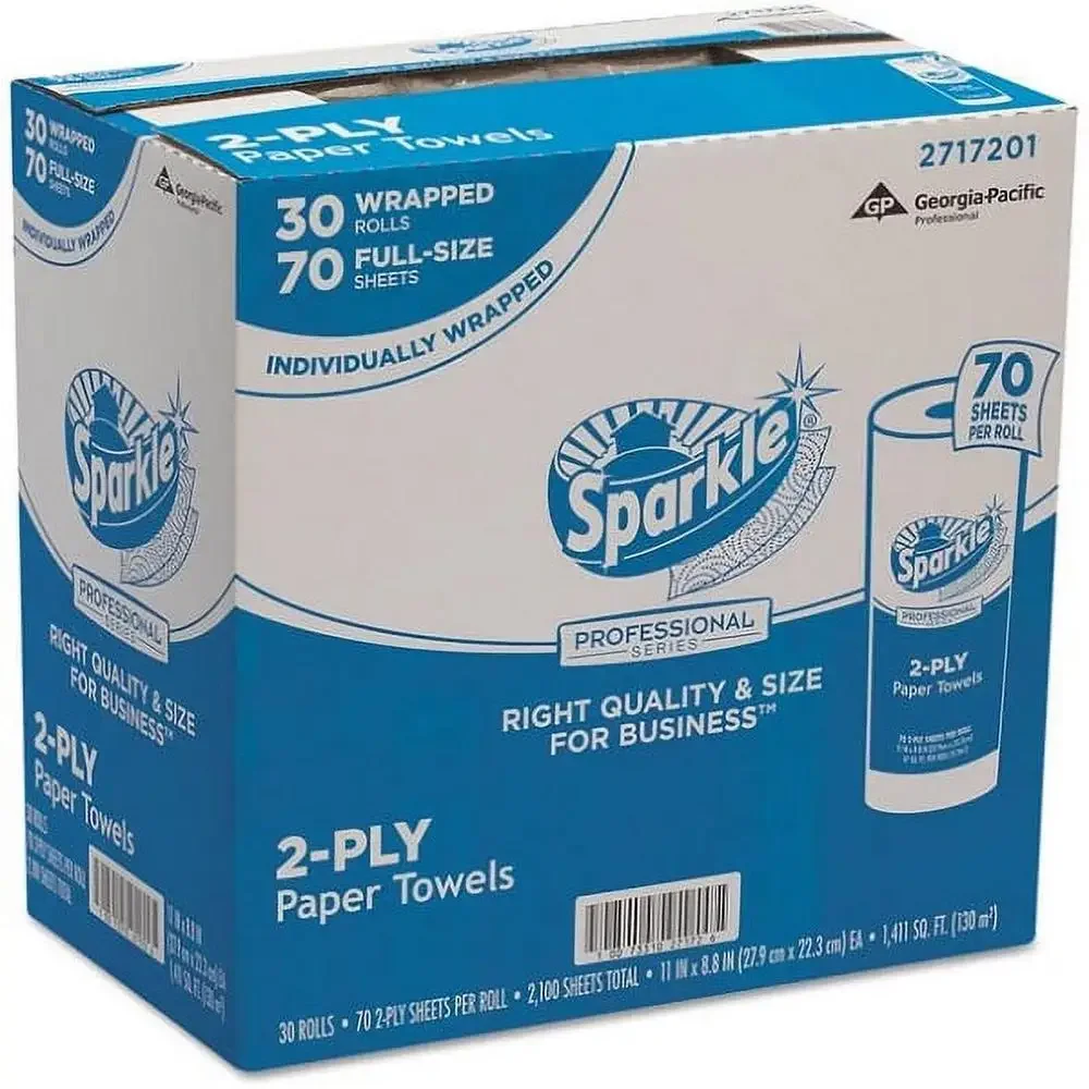 Strong 2-Ply Perforated Paper Towel Roll 70 Sheets 30 Rolls/Carton Premium Quality & Strength