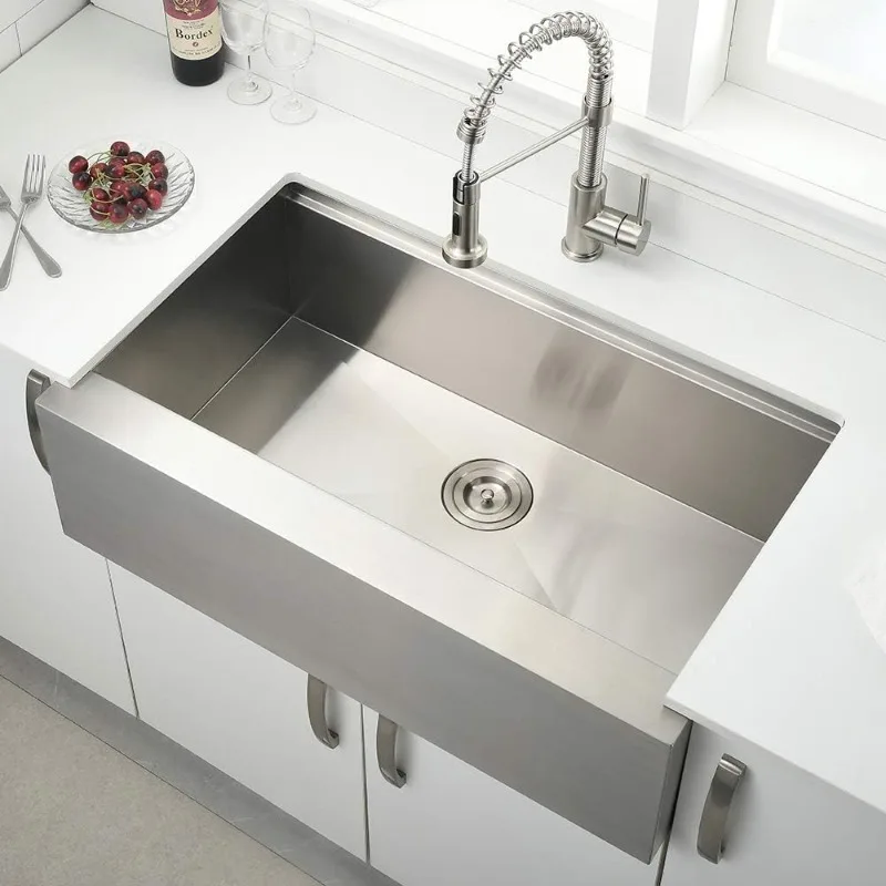 33 Inch Farmhouse Sink Workstation Stainless Steel -VOKIM 33X22 inch Farmhouse Sink