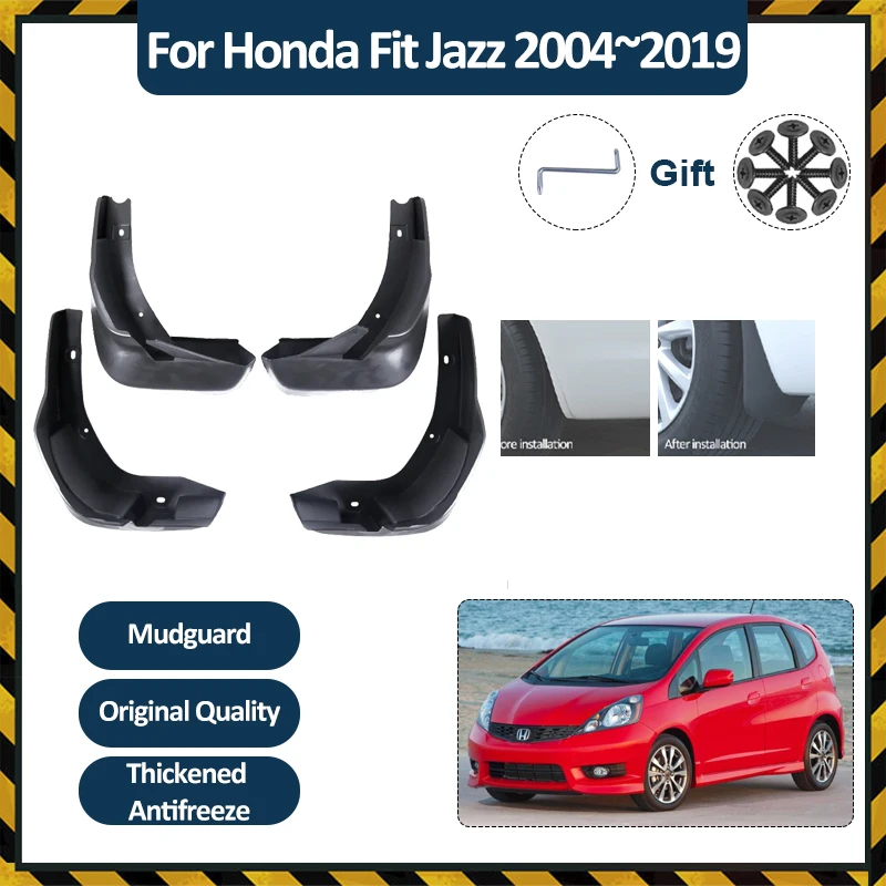 Car Mudflaps For Honda Fit Jazz 2004~2019 GD GE GK Front Antifreeze Car Mud Guards Flaps Splash Exterior Part Fender Accessories