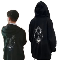 TV Series The Eclipse Akk Ayan Cosplay Costume Adult Unisex Black Zipper Hoodie Top Coat Jacket Pullover Sweatshirt Casual