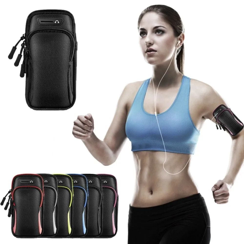 Zipper Mobile Phone Armband Waterproof With Headphone Jack Sports Phone Case Universal Arm Smart Phone Holder