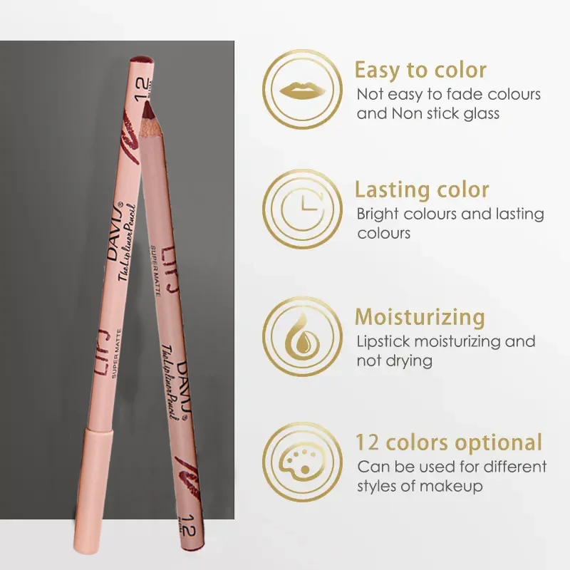 長持ちするウォータープルーフリップライナー - マットな効果、ぼかし防止、ピンク、レッド、ヌード、あらゆるライトベージュタイプに適しています