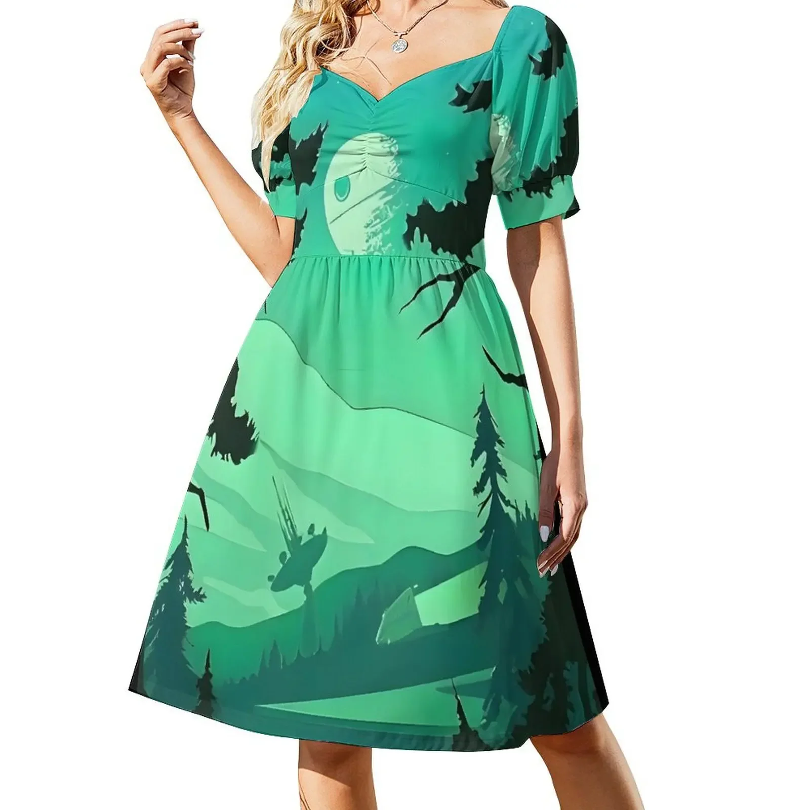 Visit Endor Short-Sleeved Dress chic and elegant evening dress Evening gown