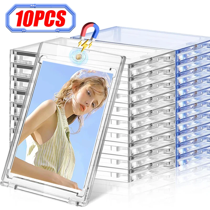 

10-1Pcs 35PT Magnetic Card Holder for Kpop Idol Photo Baseball Card Protector Trading Cards Hard Plastic Sleeves Display Case