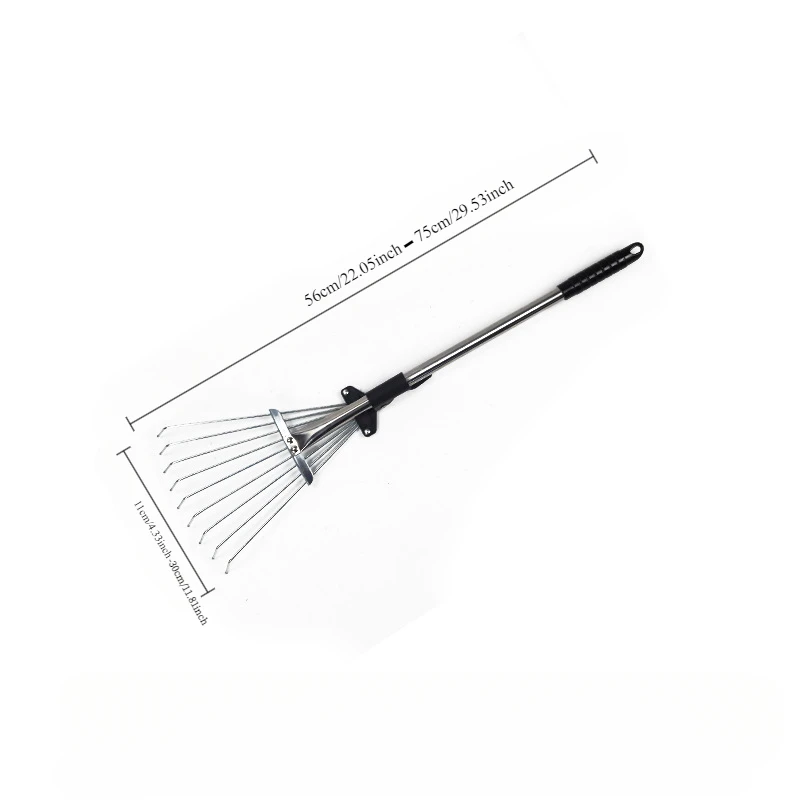Description Picture 3 of itemLeaf Rake Stainless Steel Retractable, Used for Dry Leaves, Garden Finishing, Branch Cleaning, Garden, Garden Tools, Lawn Tools