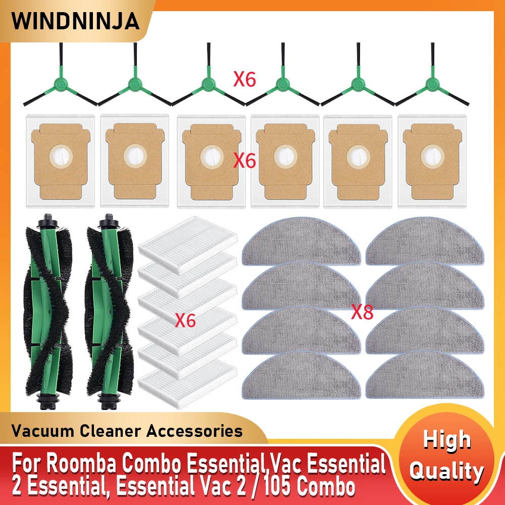 Accessories For iRobot Roomba Combo Essential /2 Essential/ Vac 2 Essential /105 Robot Vacuum Cleaner Mop Cloths Bag