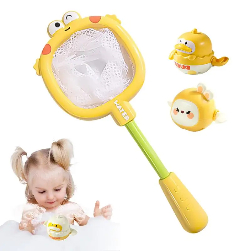 

Baby Shower Toy Water Spray Net Fishing Duck Rabbit Educational Toys with Fishing Net, Bathtub Toys for Toddler Boys Girls