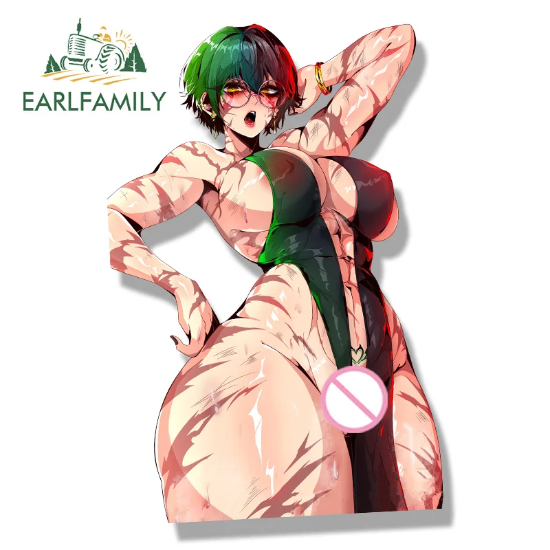 EARLFAMILY Muscle Zenin Maki Fanart Car Sticker Hot Anime Sketch Waifu Decal Cartoon Peek Girl Graffiti Stickers Car Accessories