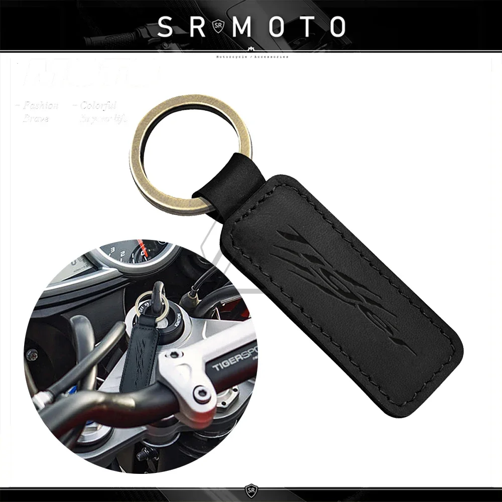 

Motorcycle Cowhide Keychain Key Ring Fit for Triumph Tiger 800 900 1200 Keyring