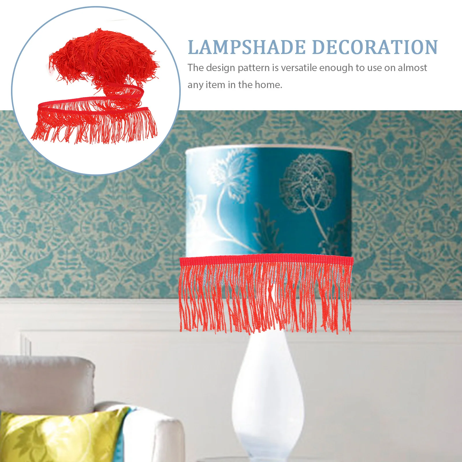 

Lantern Tassel Fringe Trim Durable Polyester Multi-Use DIY Party Holiday Decoration Lantern Lampshade Accessory