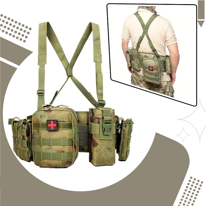 

Tactical MOLLE Waist Belt set Detachable Polyester Hunting Waist Pack Waterproof CS Training Belt outdoor Camouflage Pouches