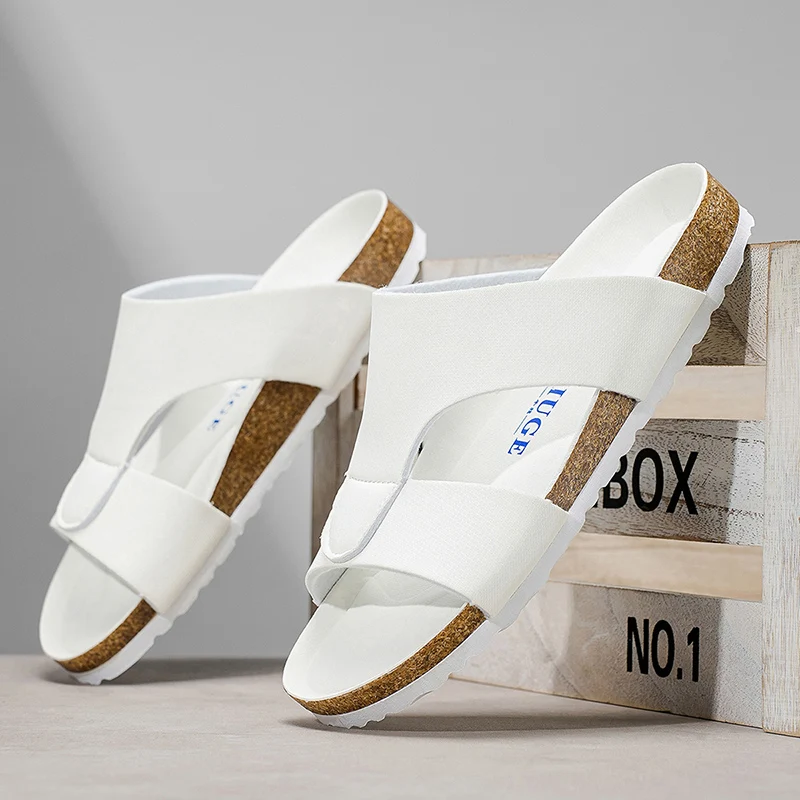 Men's Summer Cork Clogs, Anti-Slip Outdoor Slides_voghion.com