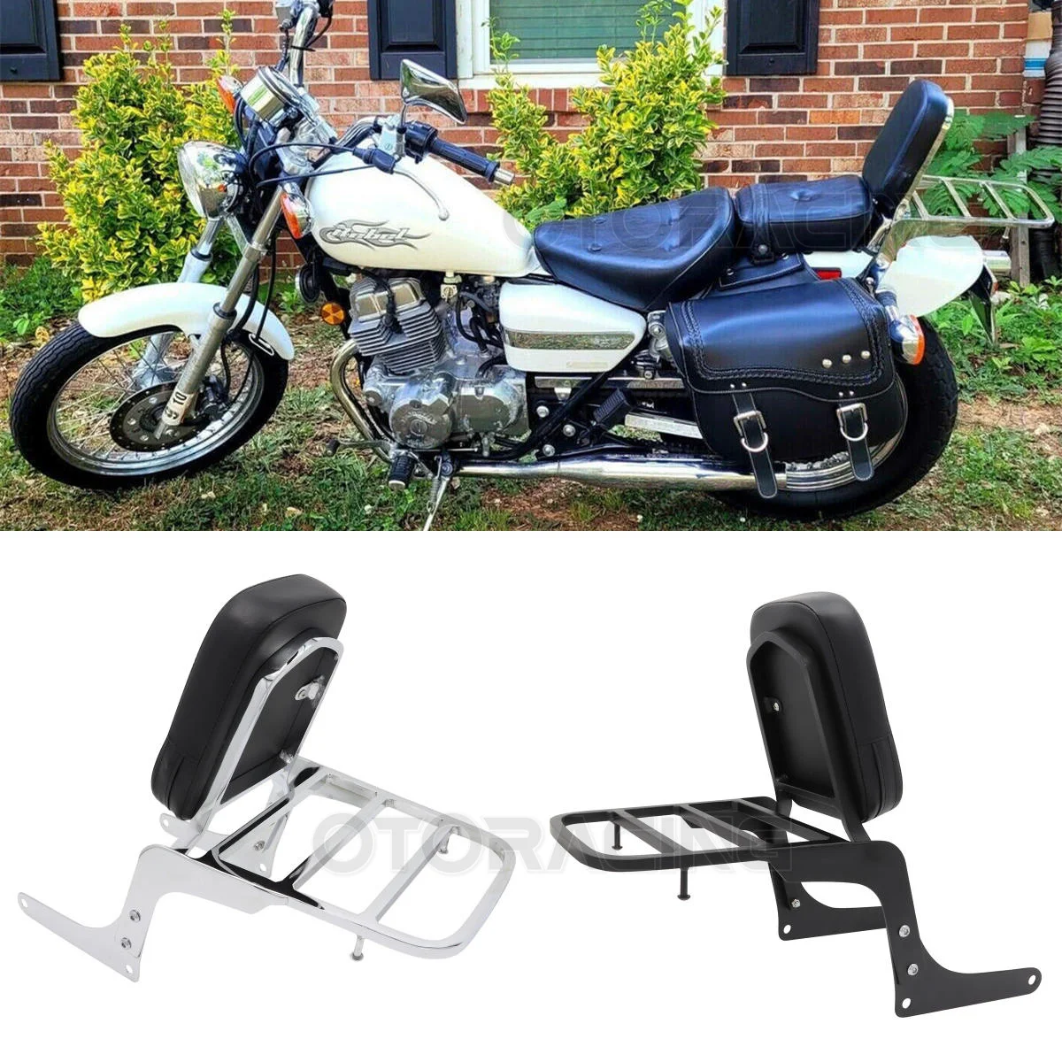 Motorcycle Black /Chrome Passenger Backrest Sissy Bar with Rear Luggage Rack For Honda Rebel 250 CA250 CMX250 CMX250C