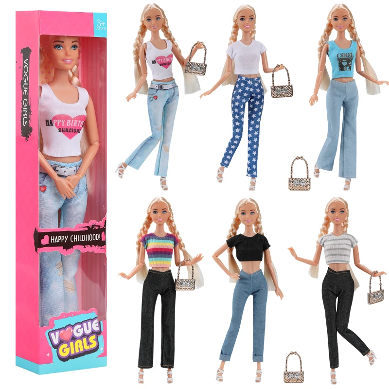 

1/6 Barbi Doll Toy Fashionable And Trendy Cross Dressing Girls 30cm Barbies Full Set With Clothes for Education Birthday Gift