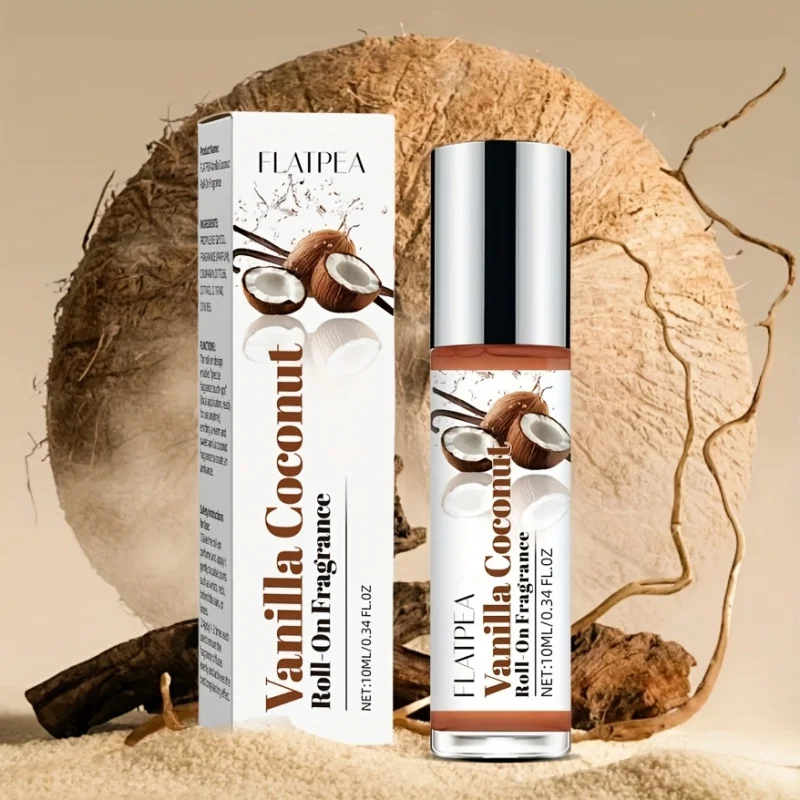 

10 мл парфюмерного масла для женщин с ароматом кокоса и ванили, ароматерапевтическое эфирное масло для тела, без спирта, дорожный формат.