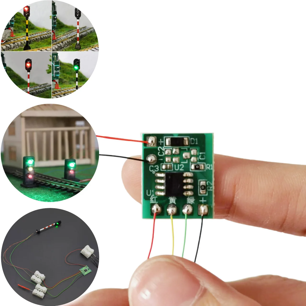 For 5‑6V LED Traffic Signal Light Driver Control Circuit Board Module Model Architectural/Railway Sand Table Diorama Accessories