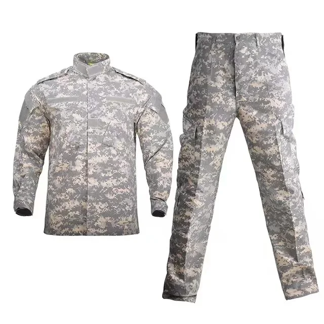 New Hot Durable and Wear-resistant Men's Camo ACU Uniform 2PC Set Training Wear Security Officer Uniforms