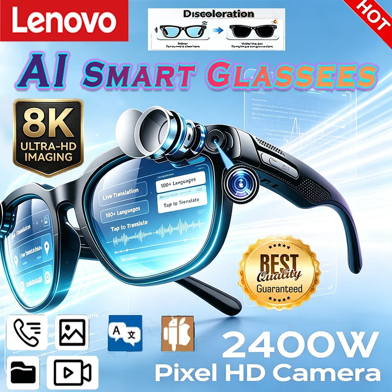 Oculos-inteligentes-lenovo-2400mp-com-controle-remoto-ai-camera-de-gravacao-inteligente-assistente-de-voz-tradutor-e-bluetooth-sem-fio