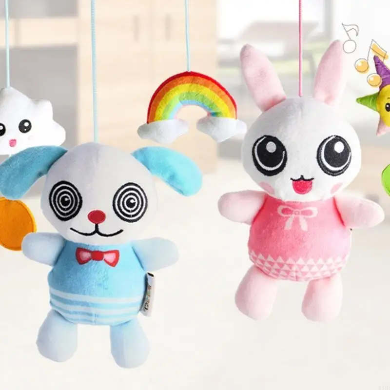 Baby Crib Mobile Rattle Music Rotating Bed Wind up Musical Box Infant Cot Toy Decoration for Newborn Boys Girls P31B