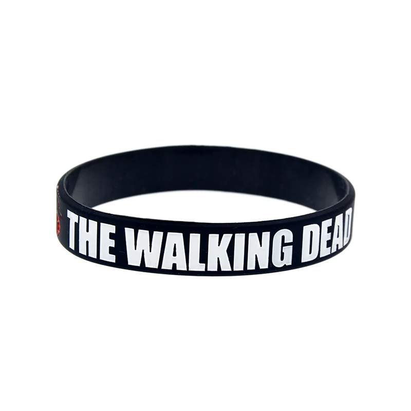 Movie The Walking Dead Sport Bracelet Evil Hand Pattern Wristband Black Silicone Rubber Bracelet Bangle Halloween Jewelry Lovers