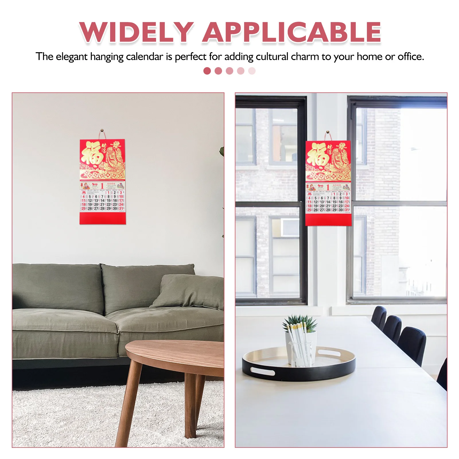 2 قطعة 2026 التقويمات زودياك الصينية التقليدية الحصان العام الجدار الشنق التقويم التمور القمرية فنغ شوي حسن الحظ مكتب المنزل #6