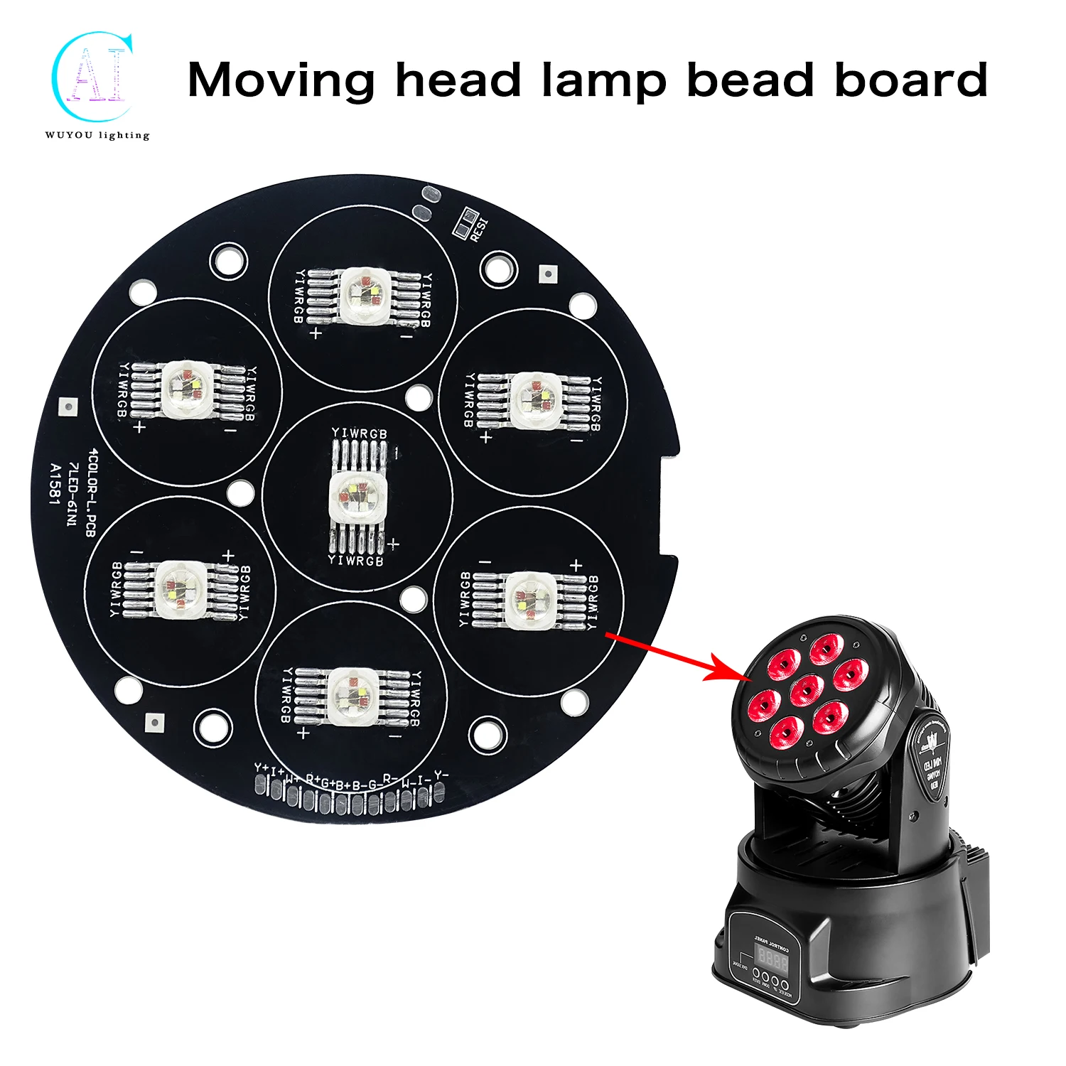 7x12w RGBW Moving Head Light LED Board 7x18W RGBWA UV Stage Lighting System Repair Parts