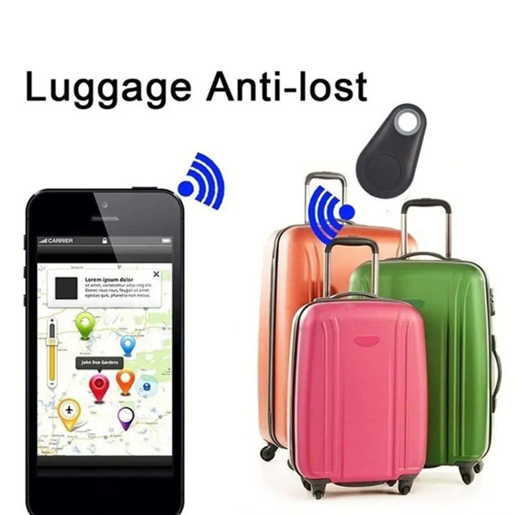 1/2pcs Mini Fashion Smart Dog Pets Bluetooth 4.0 GPS Tracker Anti-Lost Alarm Tag Wireless Child Bag Wallet Key Finder Locator