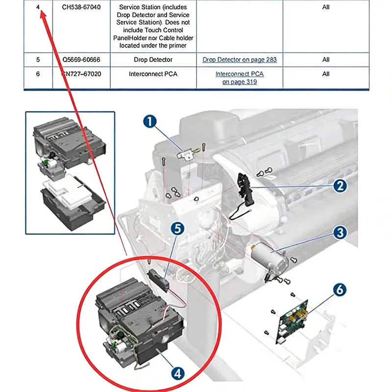CH538-67040 Service Station Cleaning Unit for HP DesignJet T770 T790 T1200 T1300 T2300 Plotters